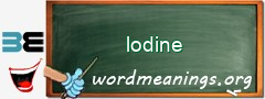 WordMeaning blackboard for lodine